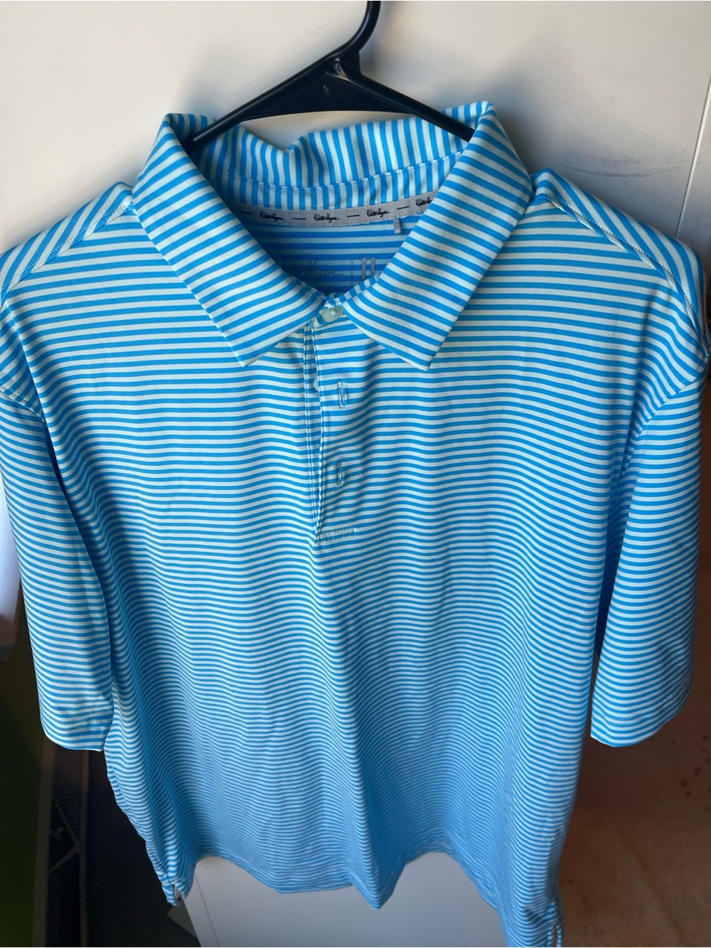 Walter Hagen Blue and White Striped Polo